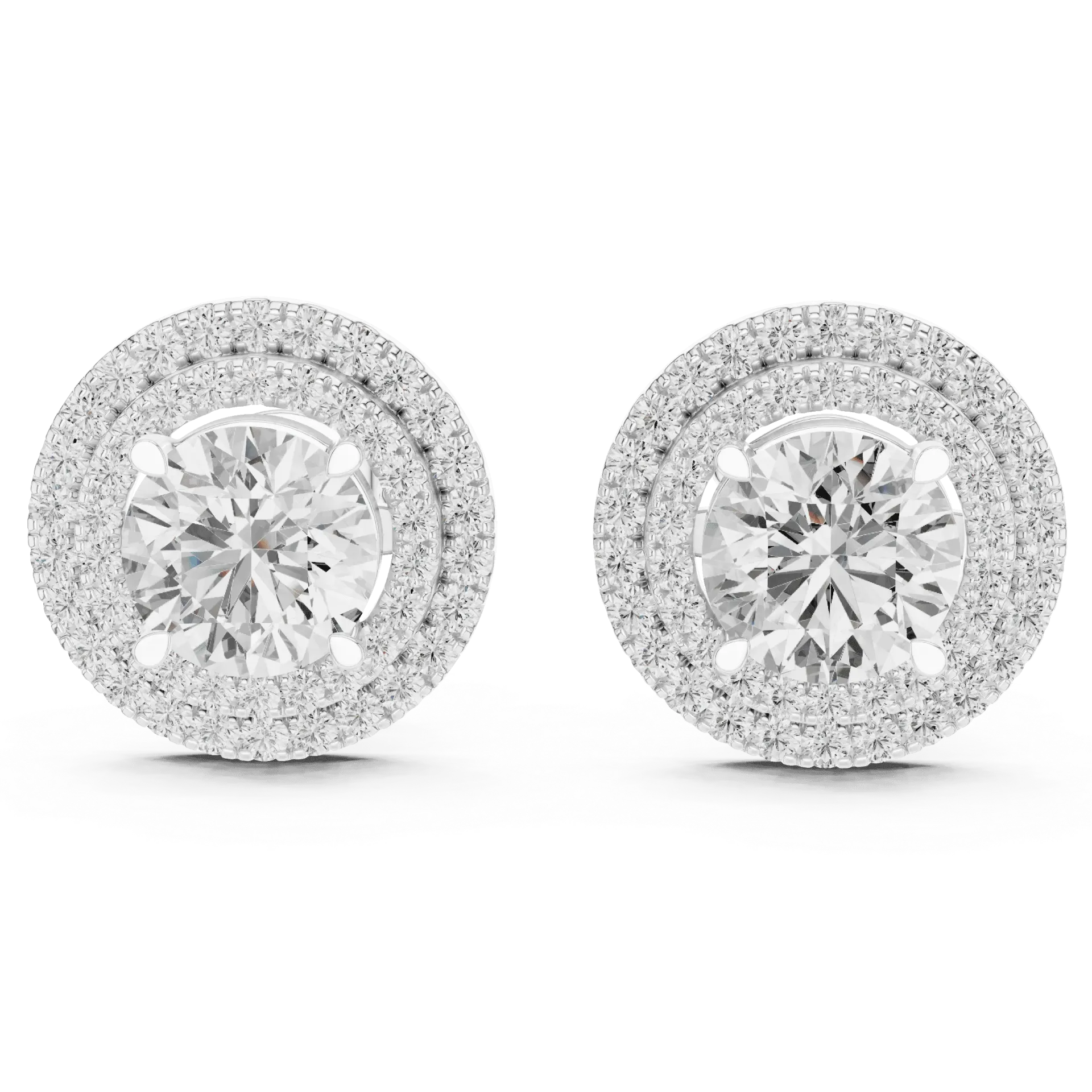 Double-Halo Diamond Earrings