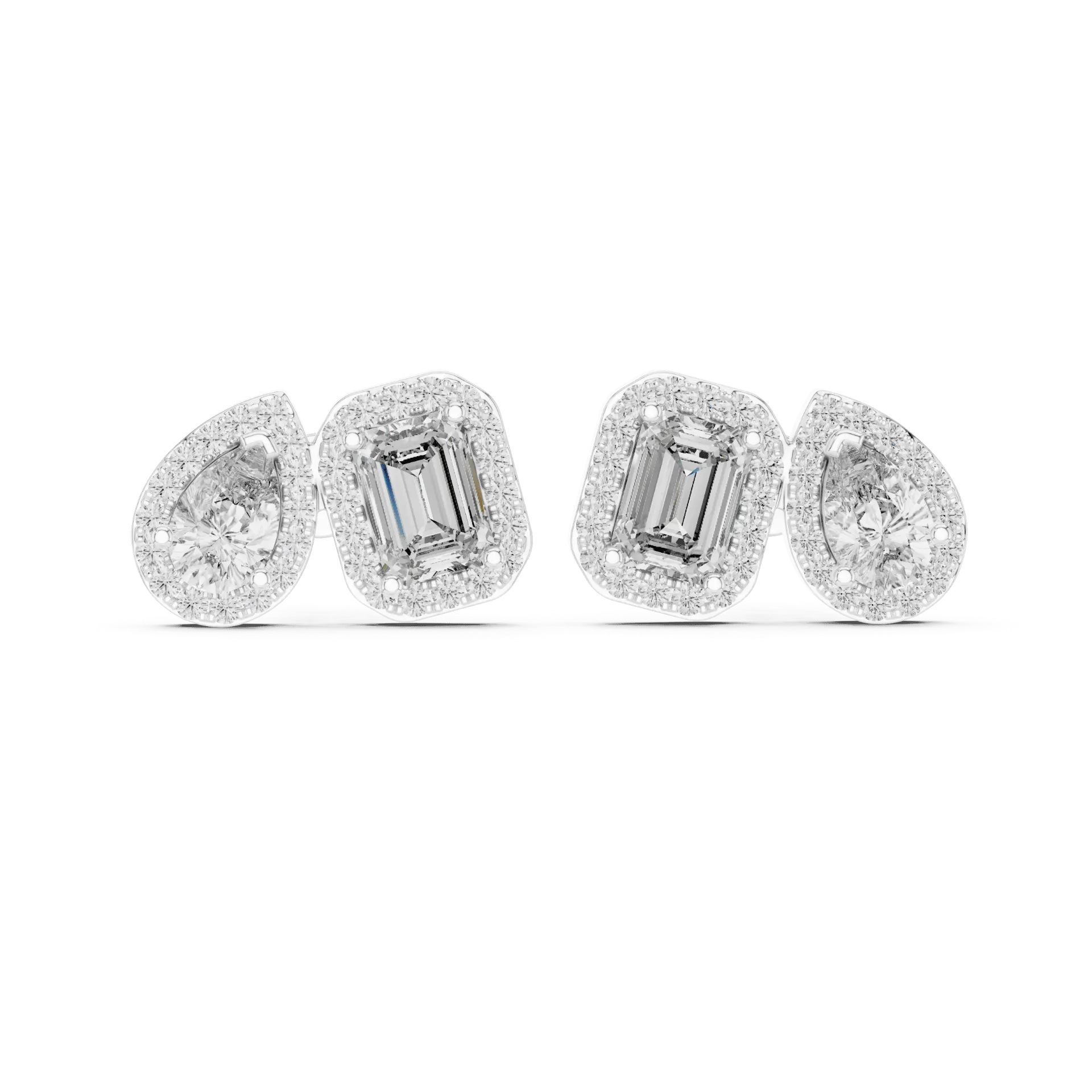 Dual-Silhouette Diamond Halo Studs BYE2079