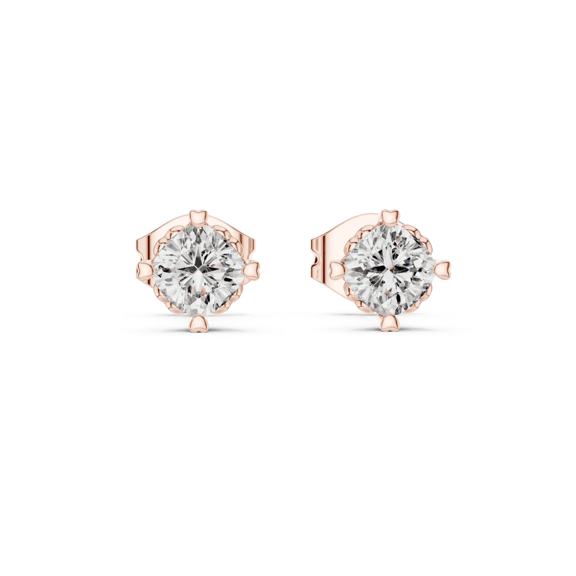 Filigree Solitaire Diamond Studs