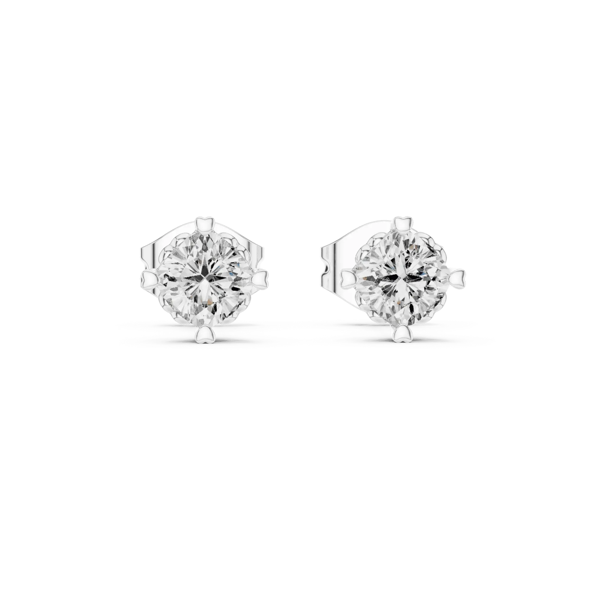 Filigree Solitaire Diamond Studs