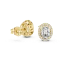 Regal Oval Halo Earrings