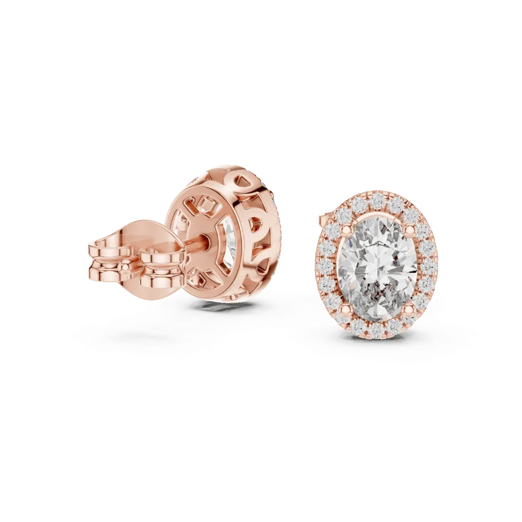 Regal Oval Halo Earrings