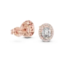 Regal Oval Halo Earrings