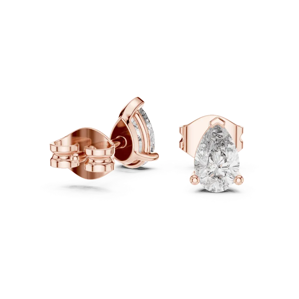 Sculptural Solitaire Diamond Earrings