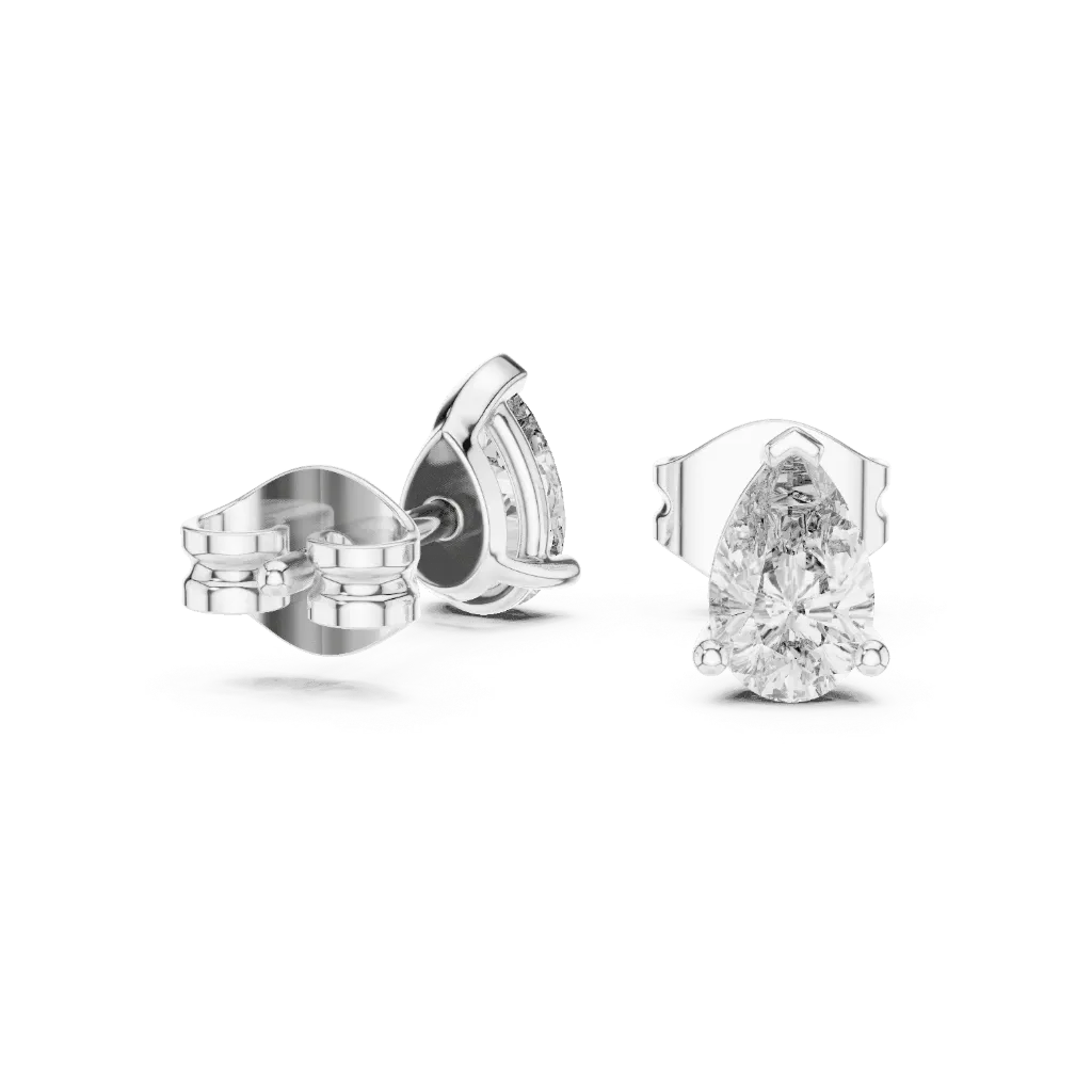 Sculptural Solitaire Diamond Earrings