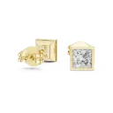 Bezel-Set Princess Solitaire Earrings