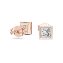 Bezel-Set Princess Solitaire Earrings