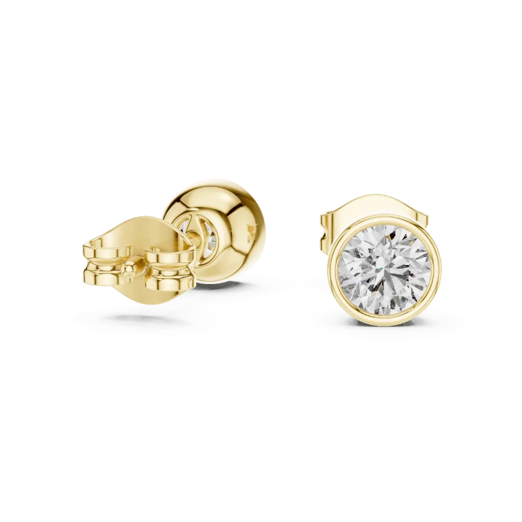 Modern Bezel Solitaire Earrings