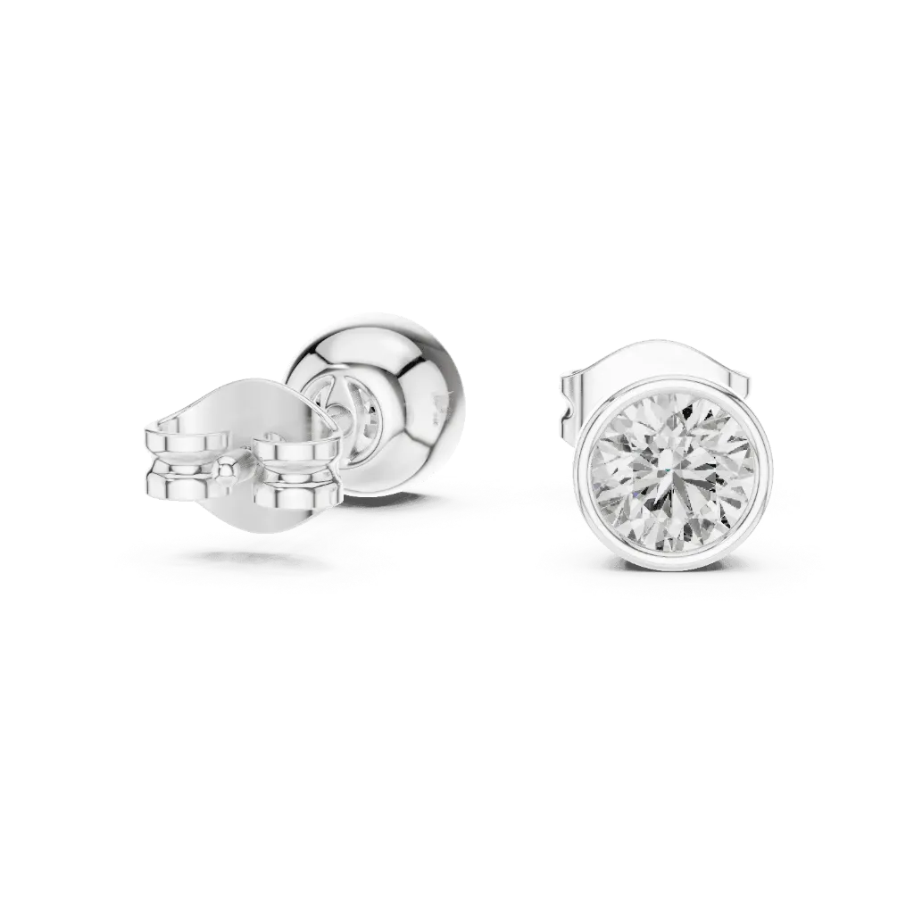 Modern Bezel Solitaire Earrings
