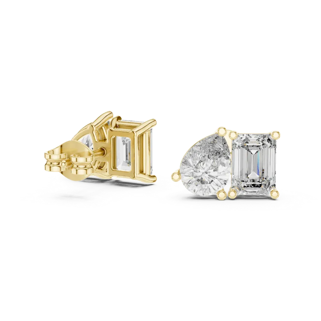 Emerald & Pear Duo Studs BYE2090