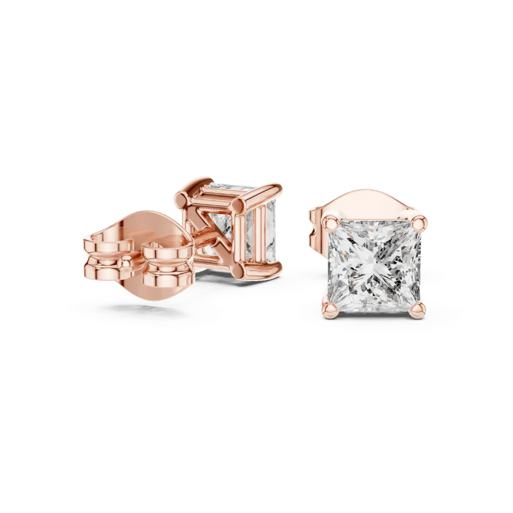 Princess-Cut Solitaire Earrings
