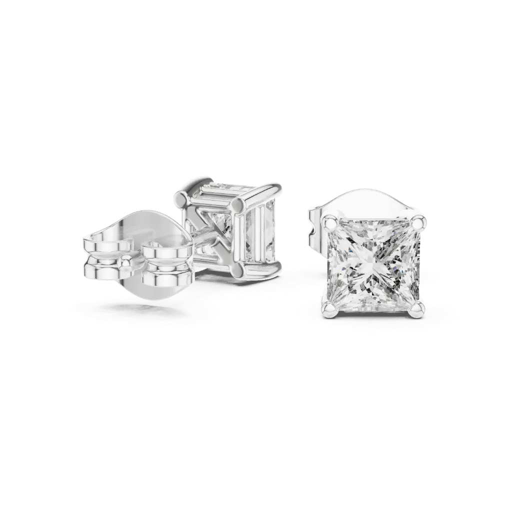 Princess-Cut Solitaire Earrings