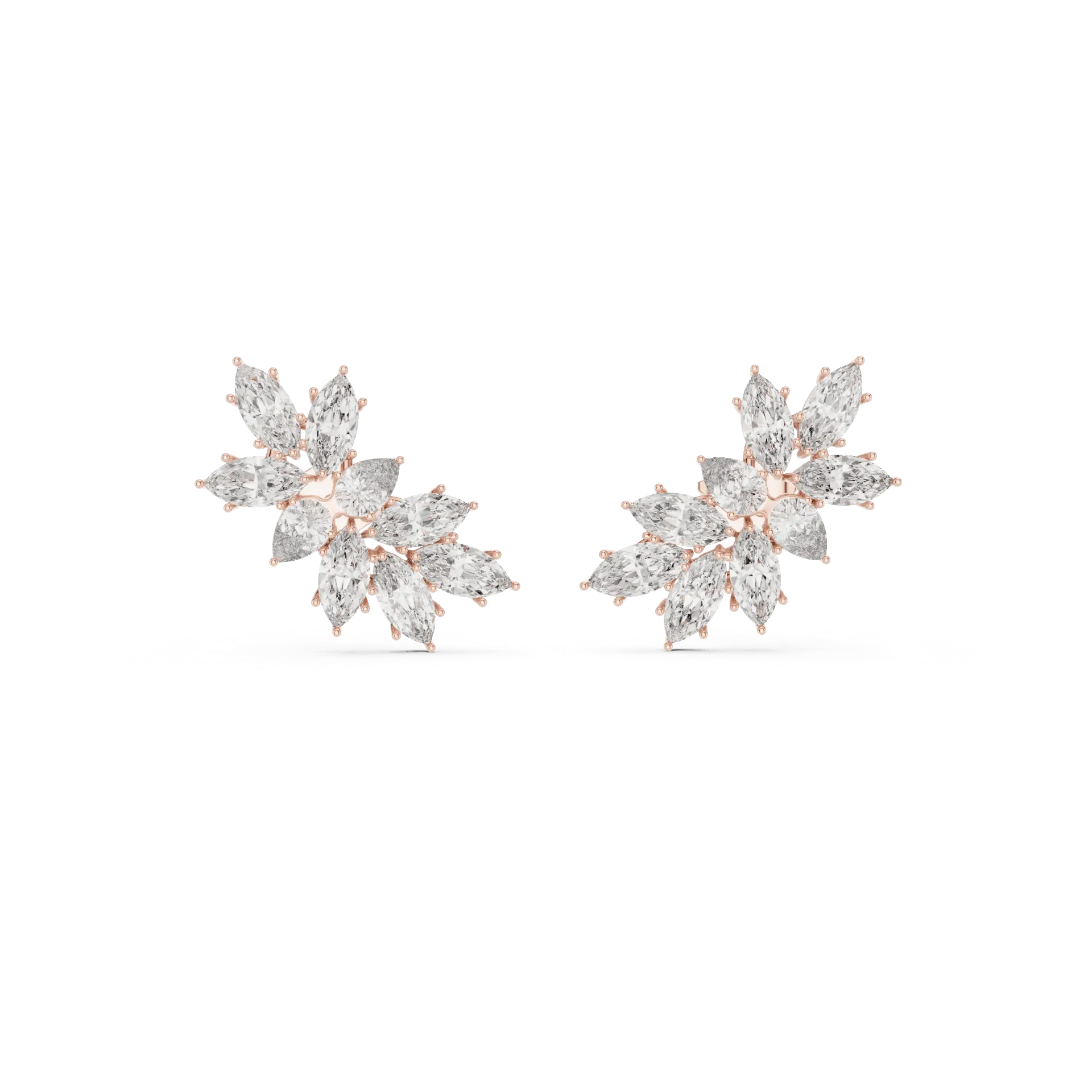 Marquise Lotus Cluster Earrings