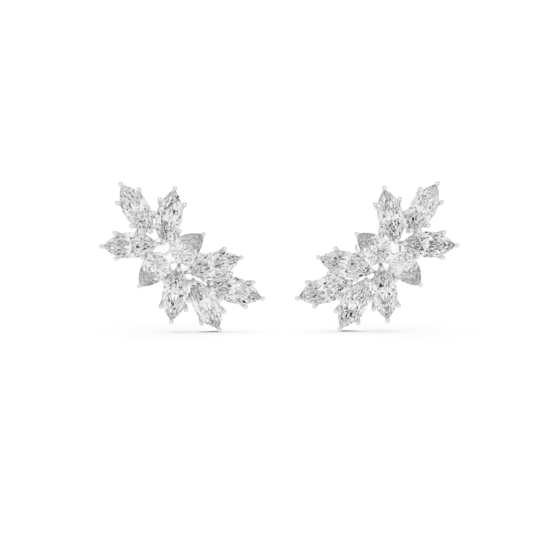 Marquise Lotus Cluster Earrings