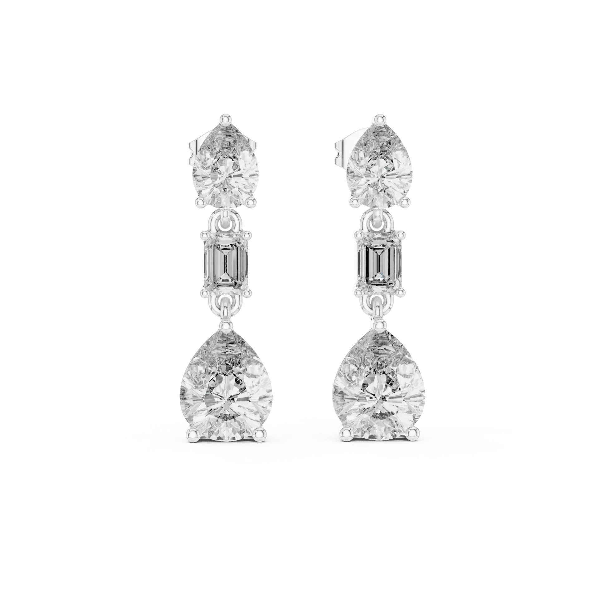 Triple-Cut Geometric Drop Earrings