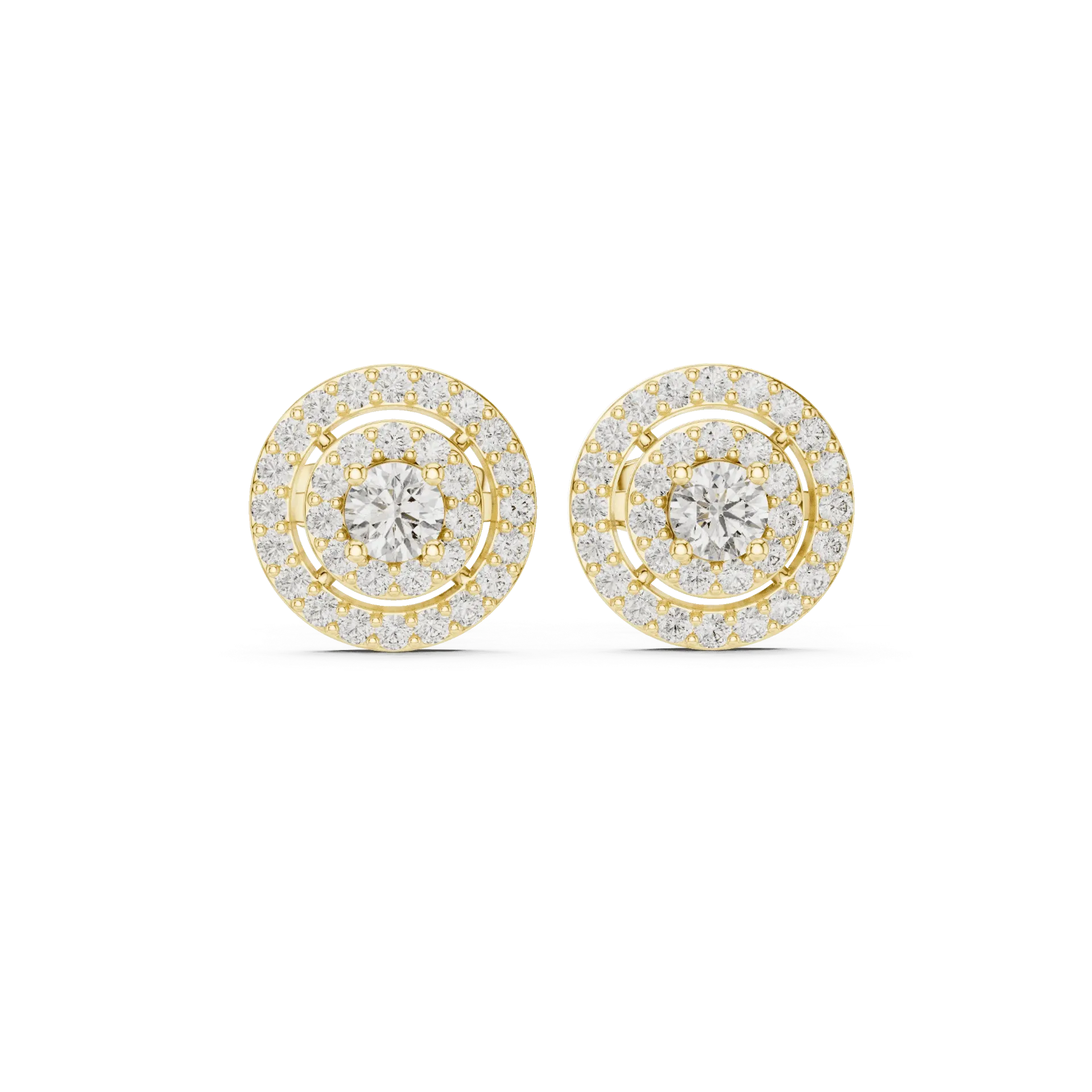 Floating Double Halo Diamond Earrings