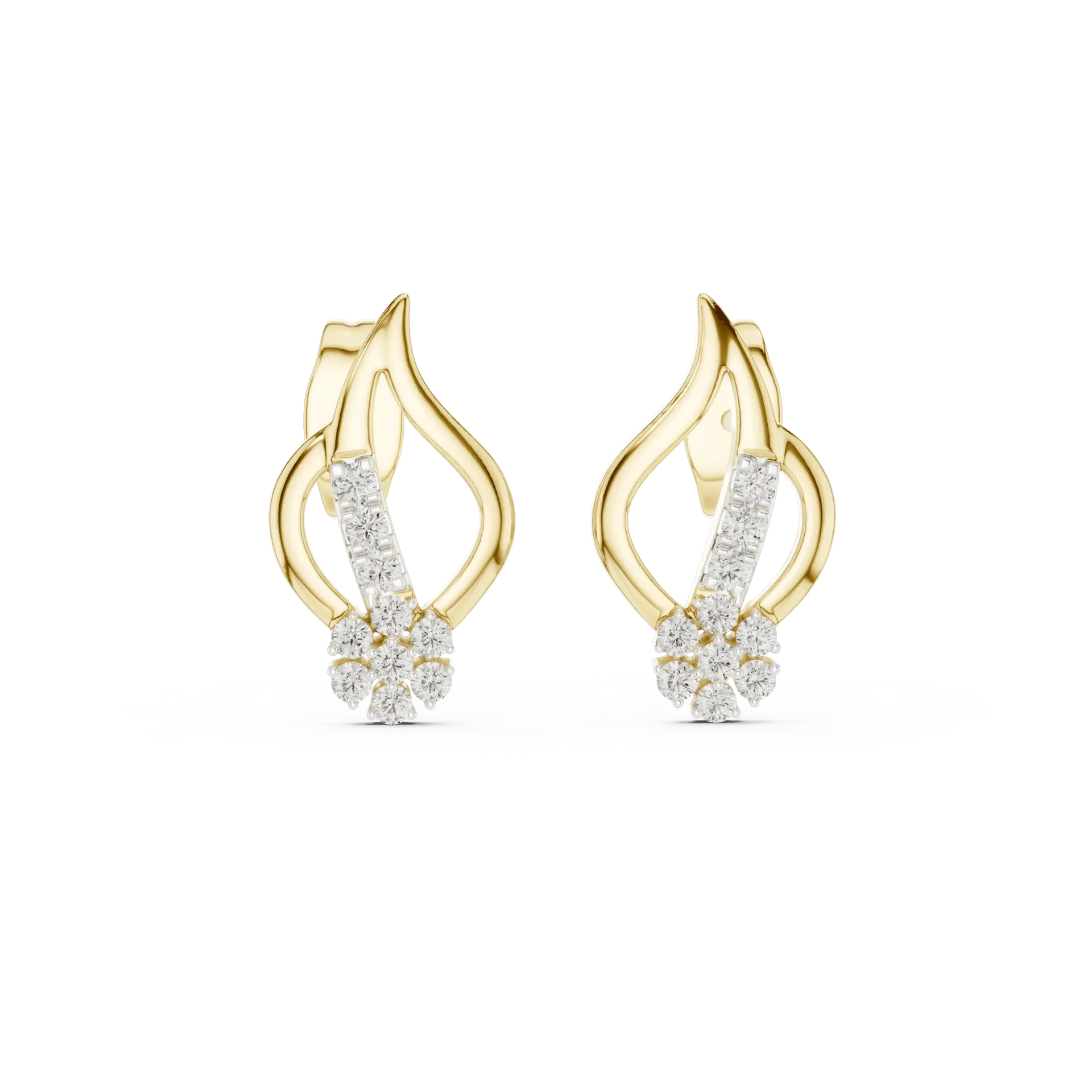 Sculptural Flame Diamond Earrings BYE2055 (Yellow)