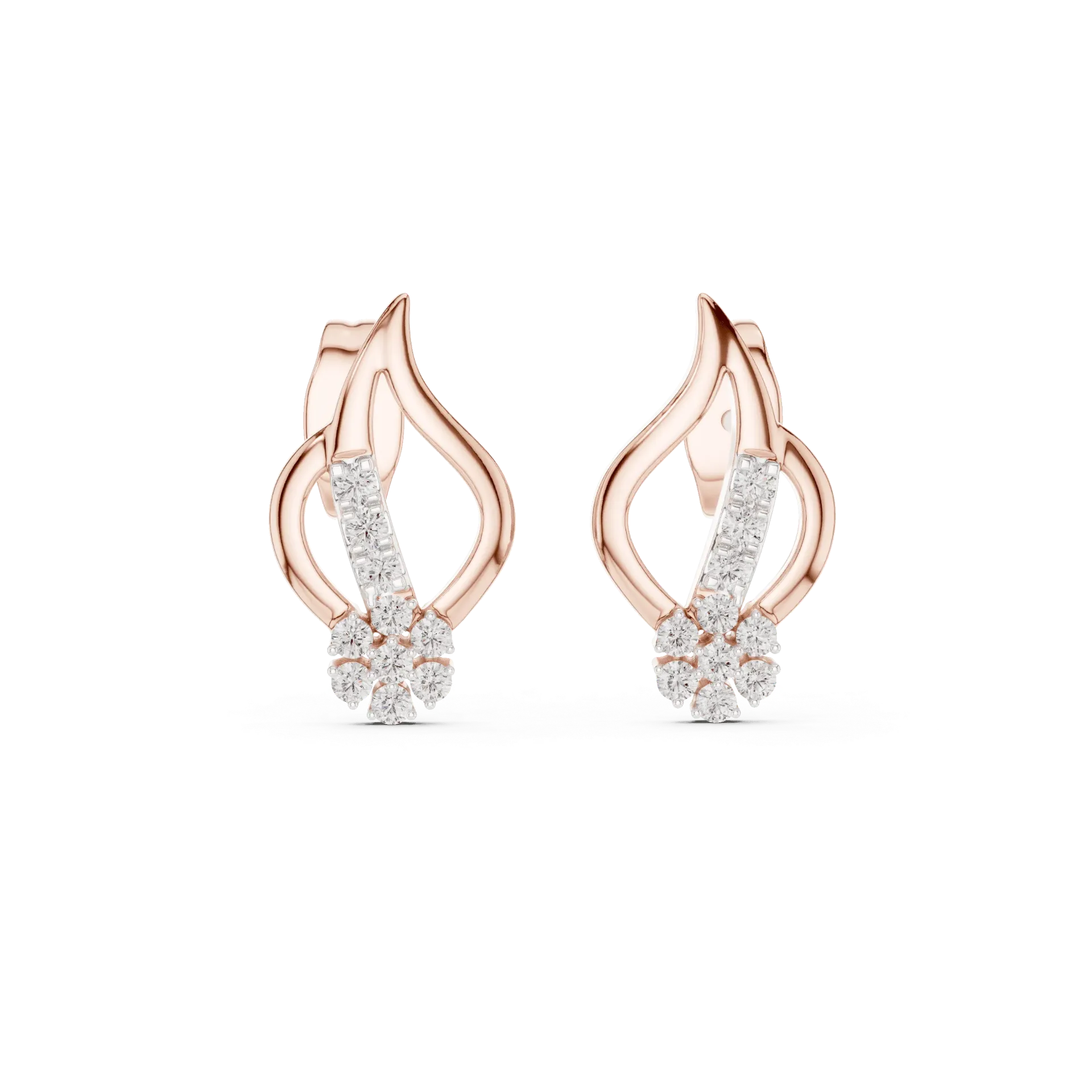 Sculptural Flame Diamond Earrings