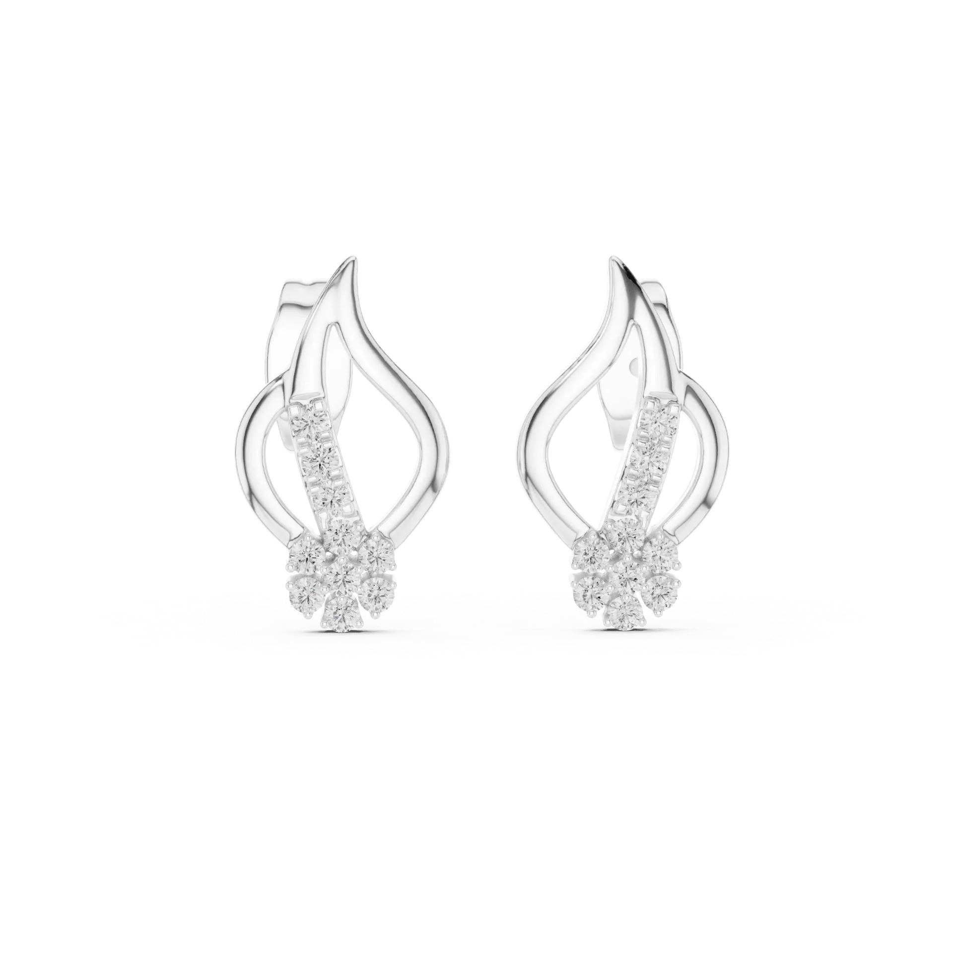 Sculptural Flame Diamond Earrings