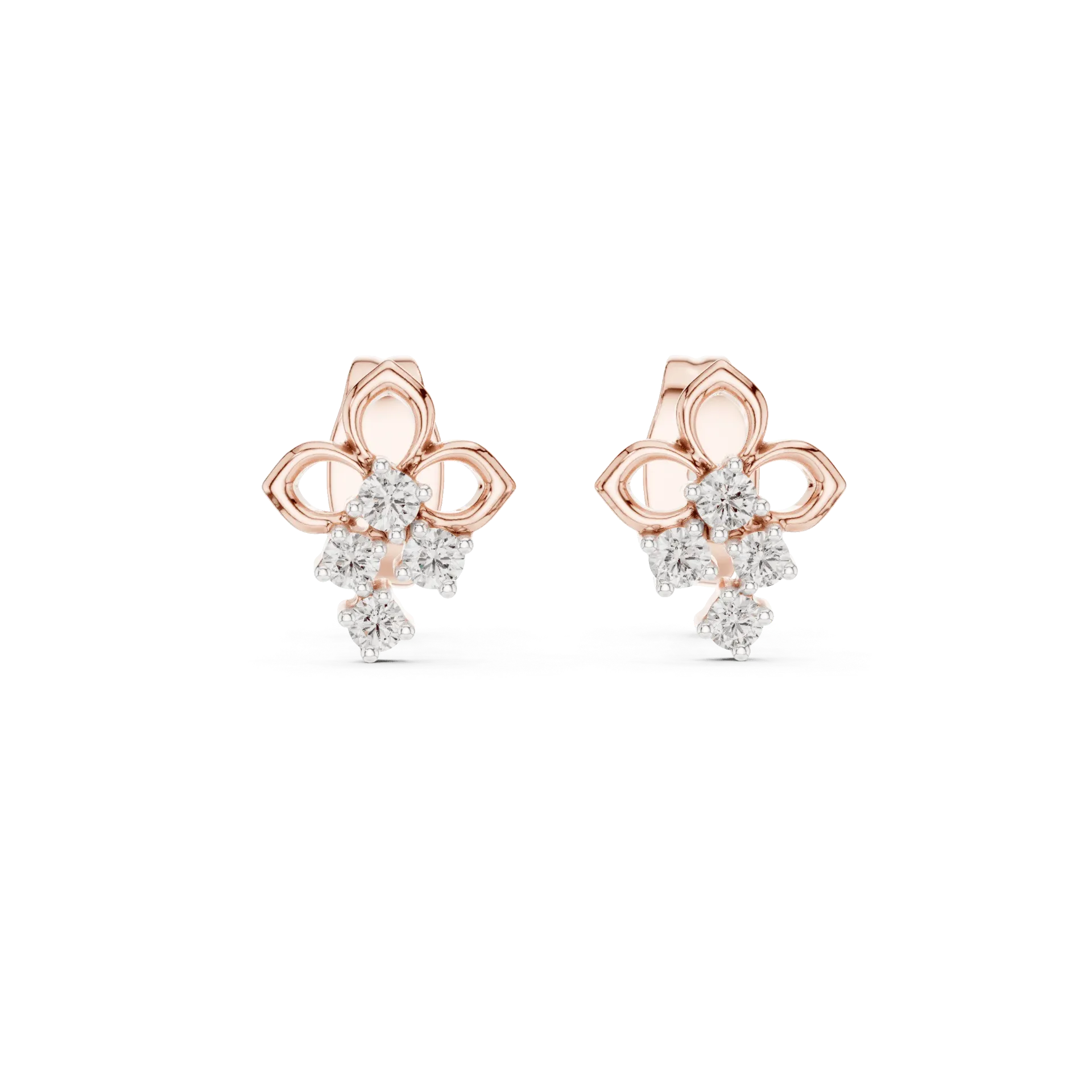 Regal Fleur-de-Lis Diamond Earrings