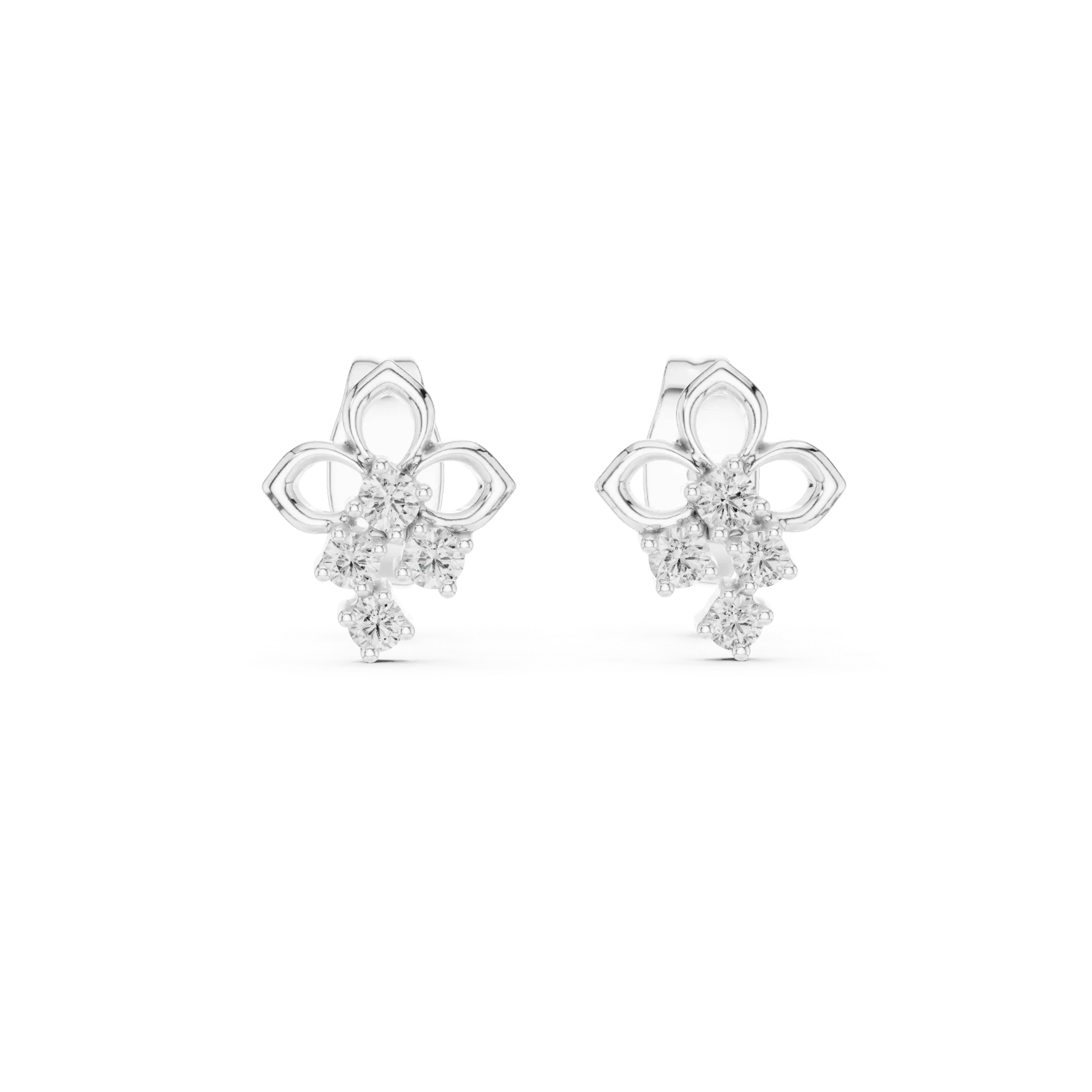Regal Fleur-de-Lis Diamond Earrings
