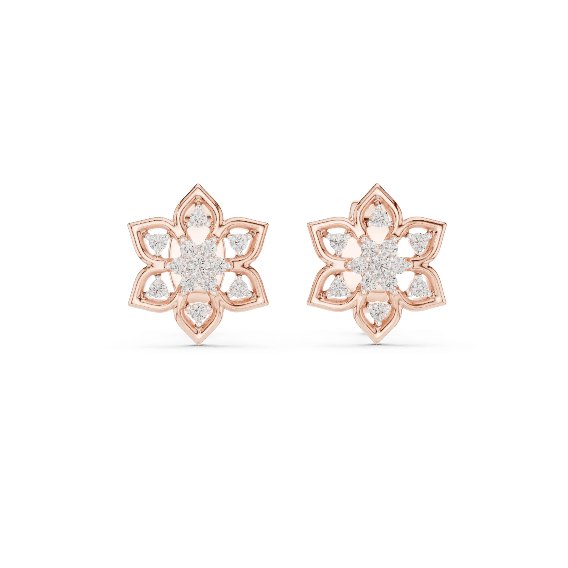 Pointed Lotus Diamond Earrings