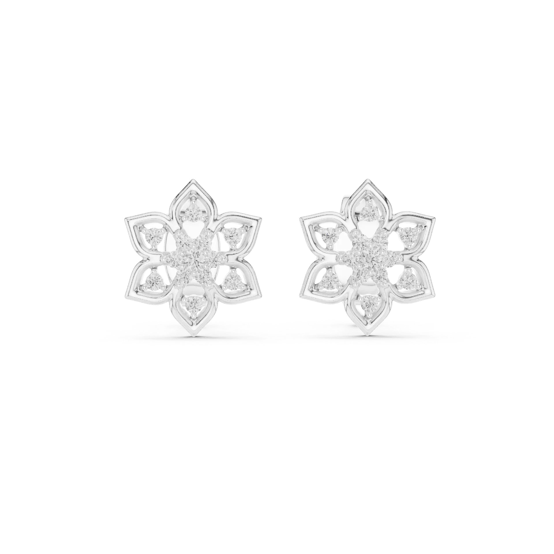 Pointed Lotus Diamond Earrings