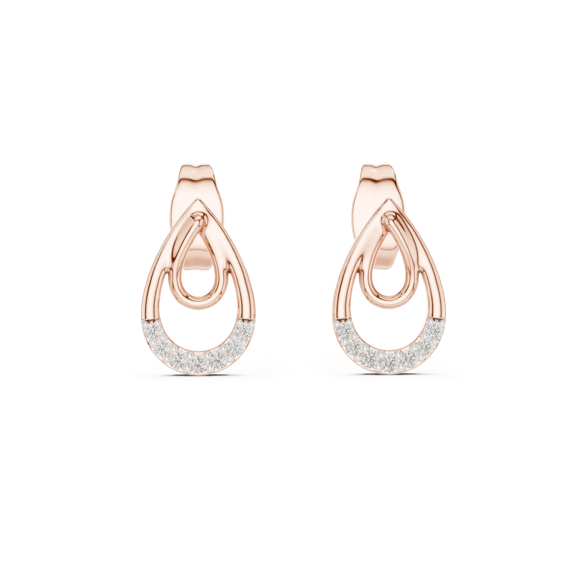 Interlocking Teardrop Diamond Studs BYE2061