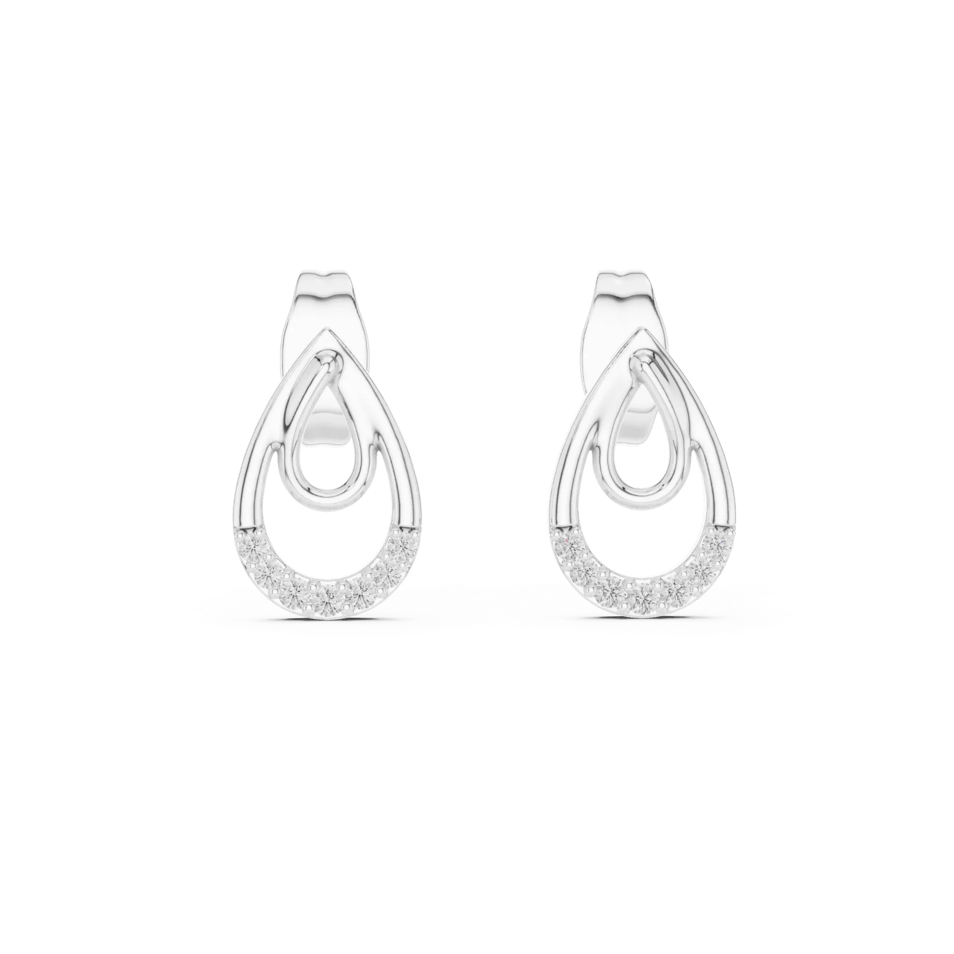 Interlocking Teardrop Diamond Earrings