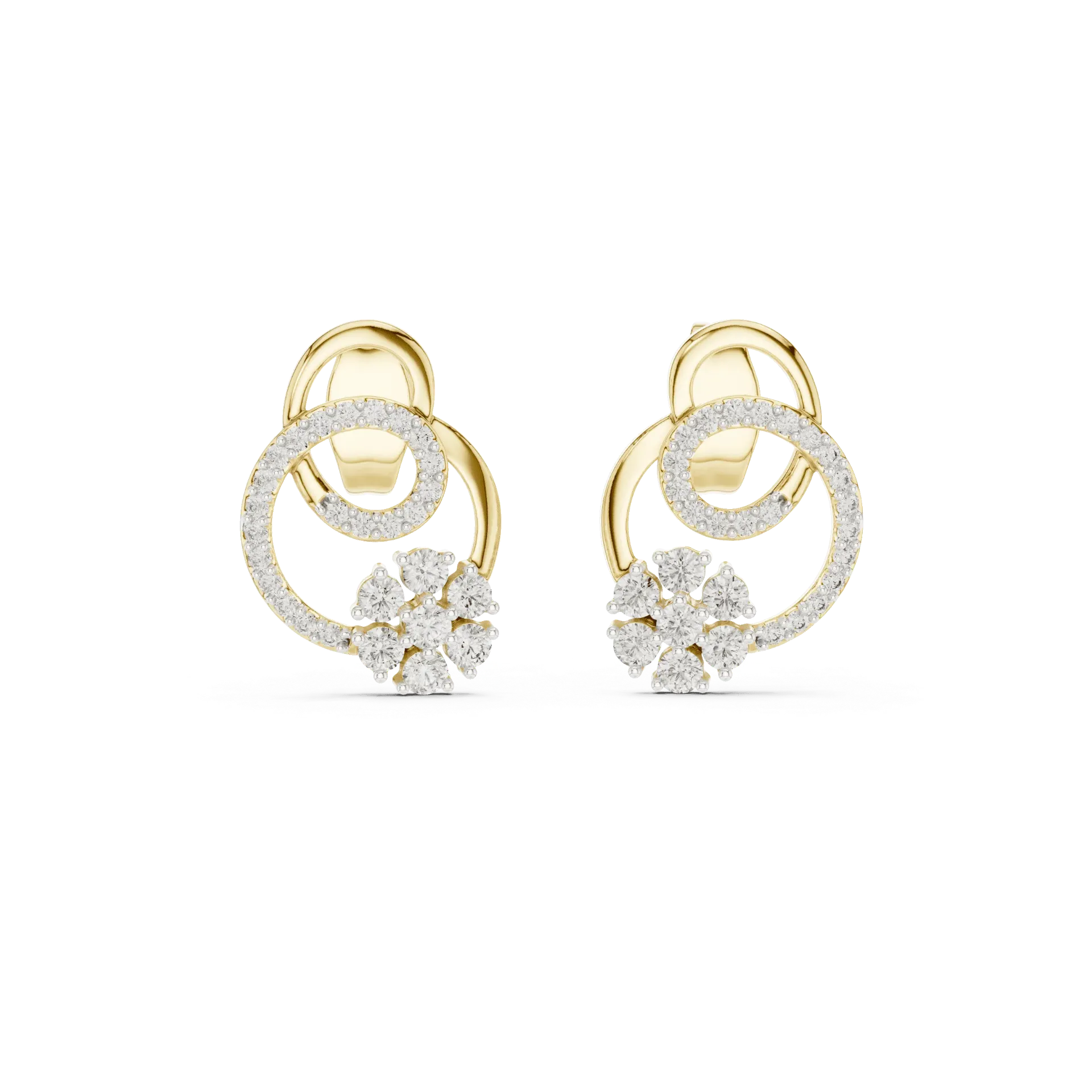 Interlocking Orbital Floral Earrings