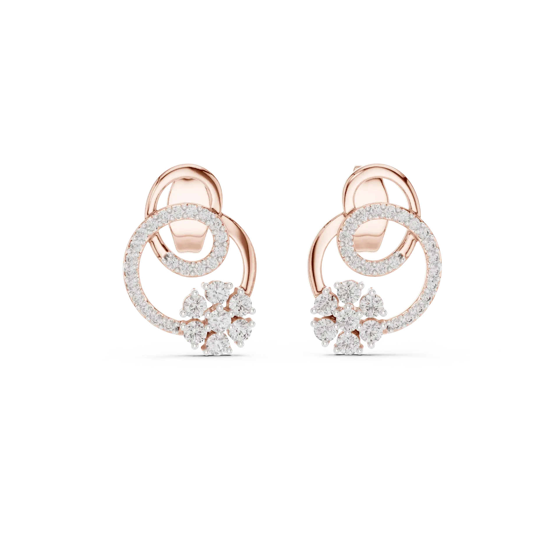 Interlocking Orbital Floral Earrings