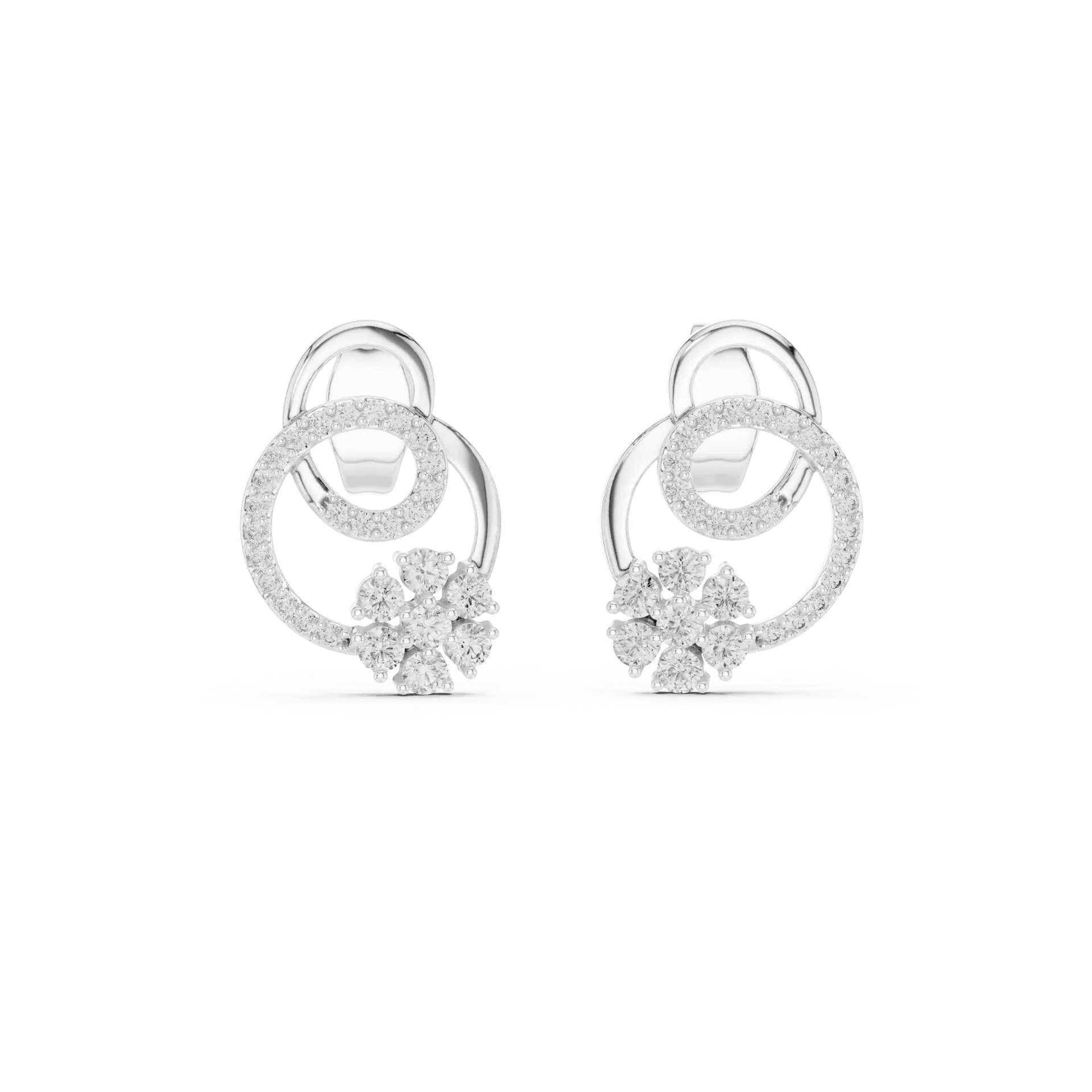 Interlocking Orbital Floral Earrings