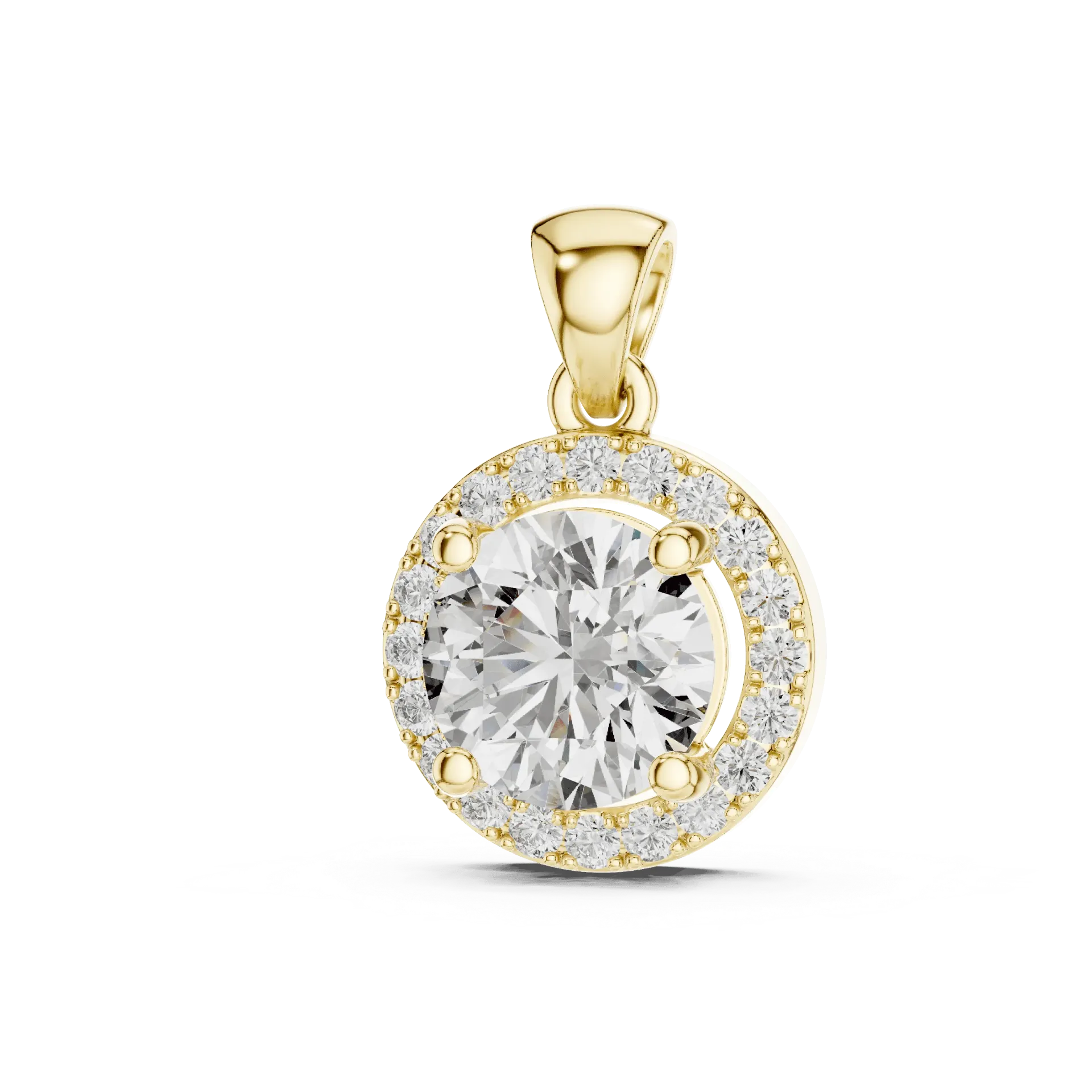 Celestial Round Halo Pendant Chain (Yellow)