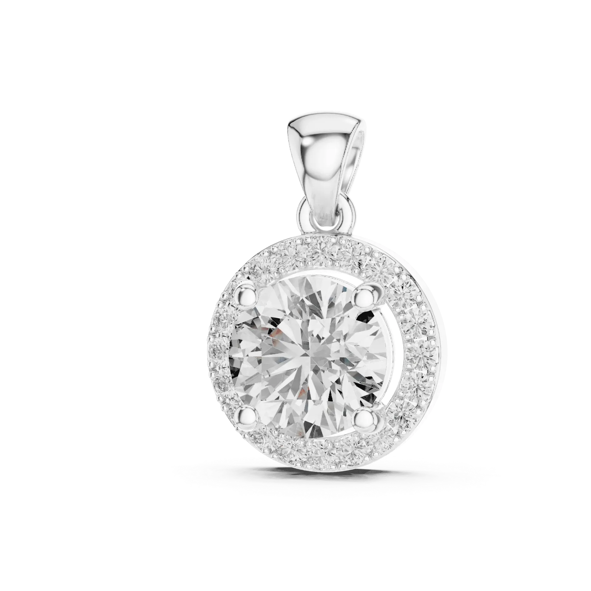Celestial Round Halo Pendant Chain