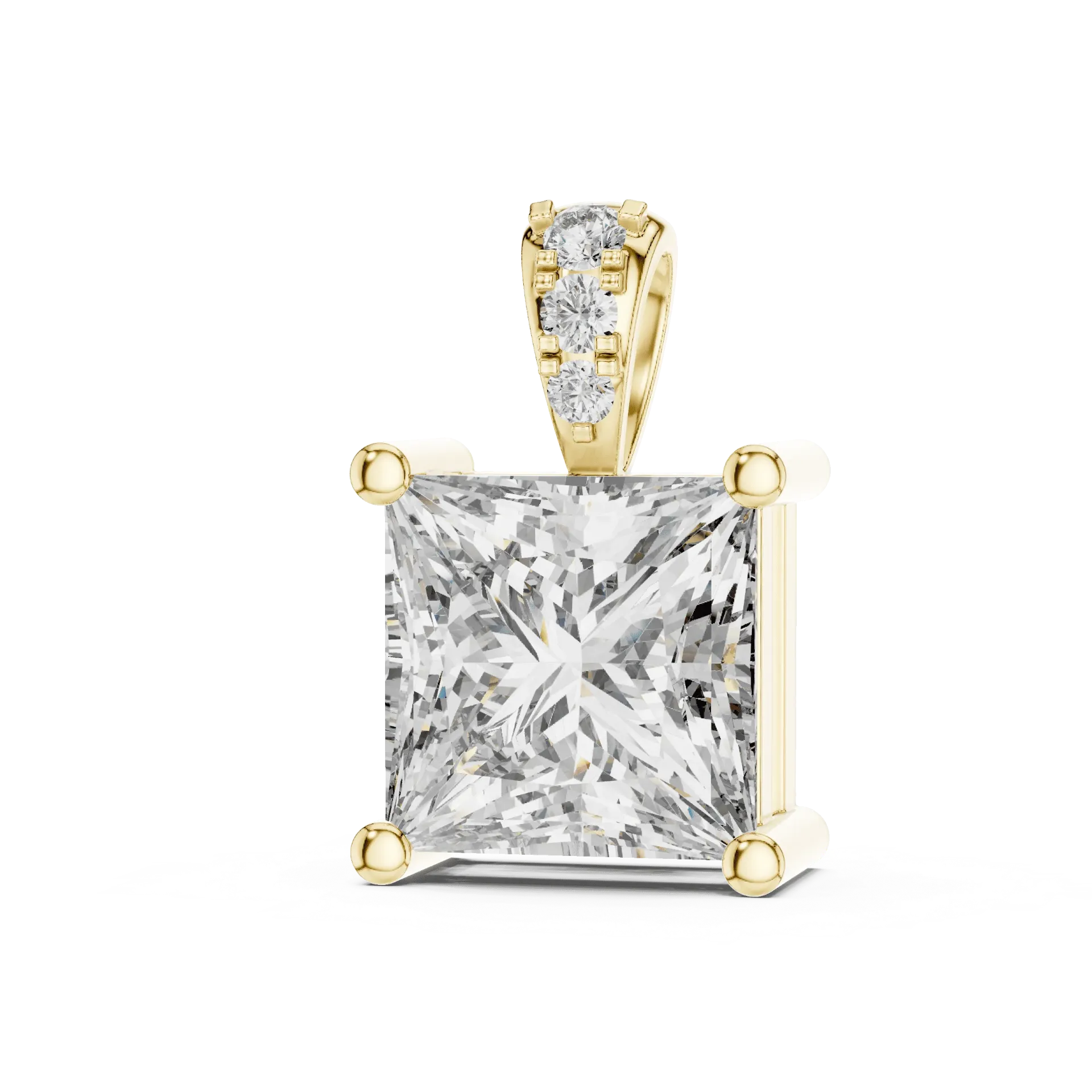 Regal Princess-Cut Solitaire Pendant