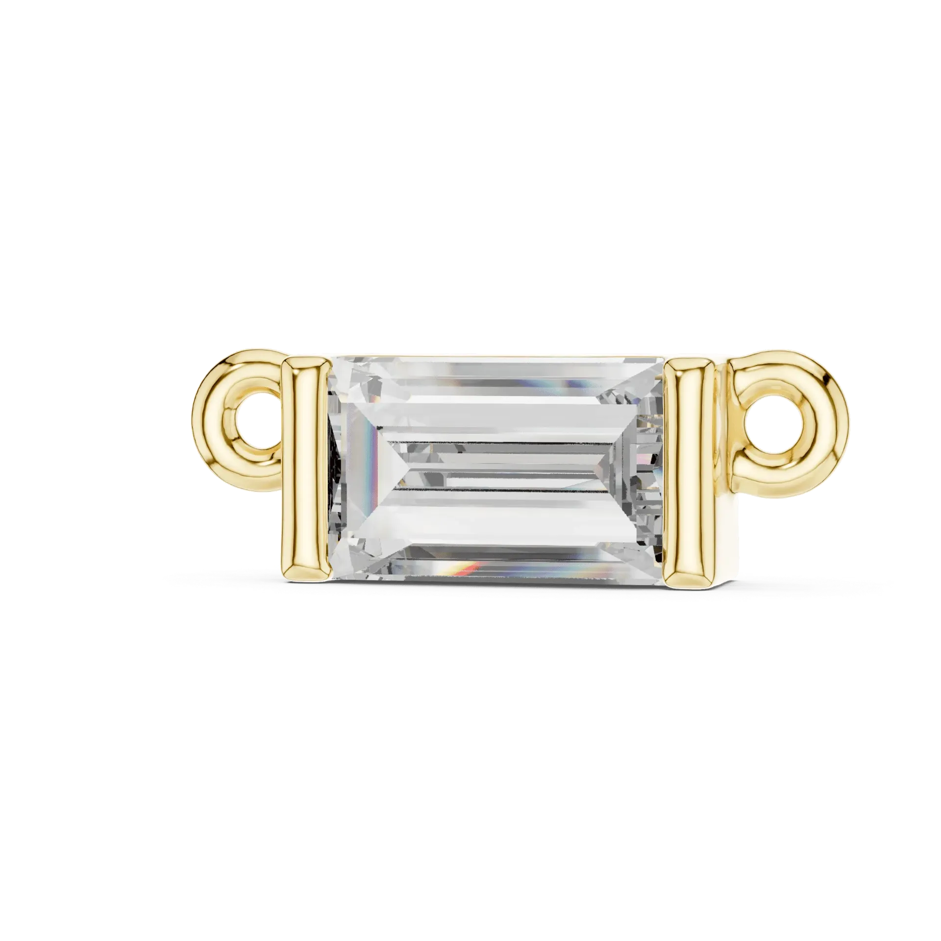 Bar-Set Emerald Pendant Chain (Yellow)