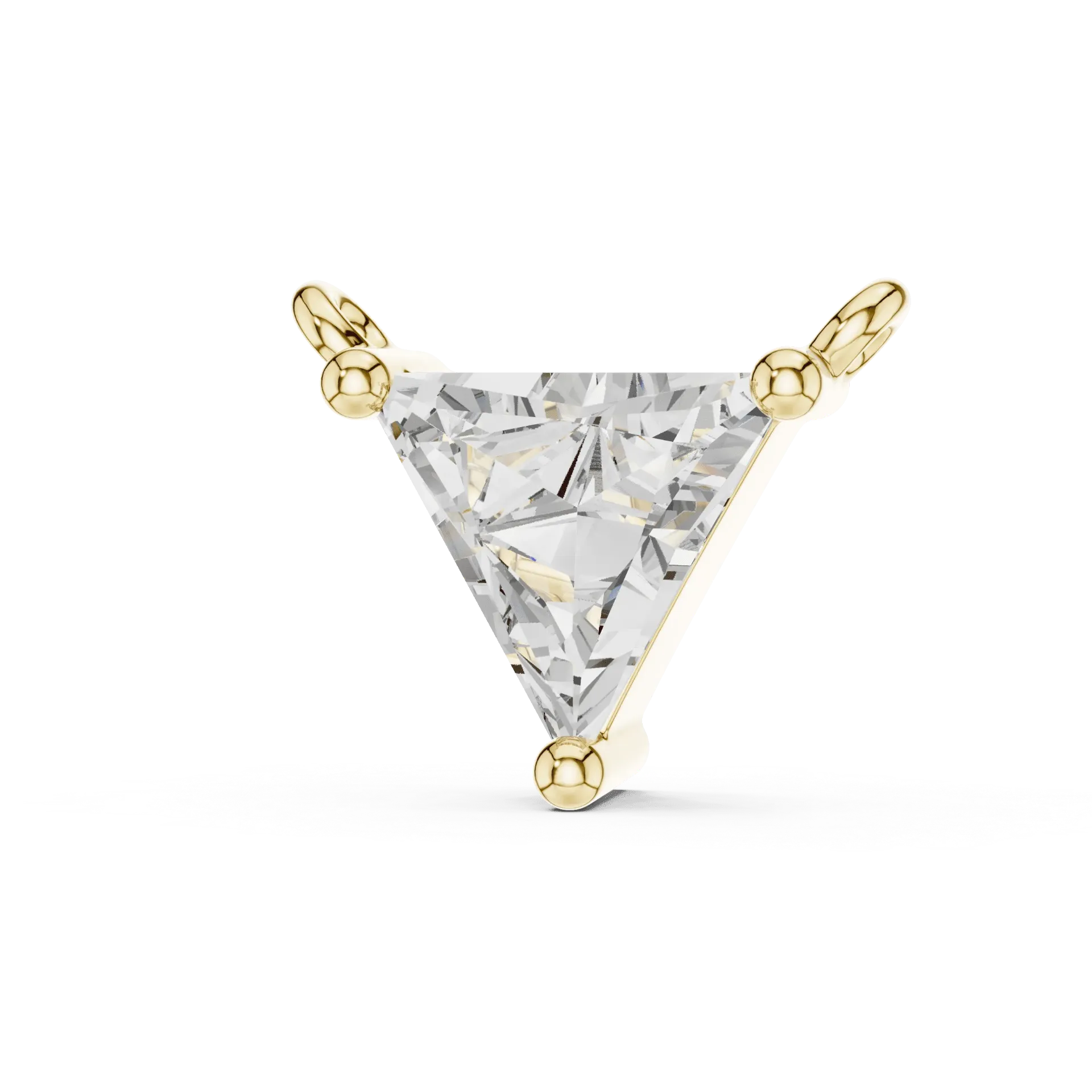 Trillion-Cut Solitaire Slider Pendant Chain (Yellow)