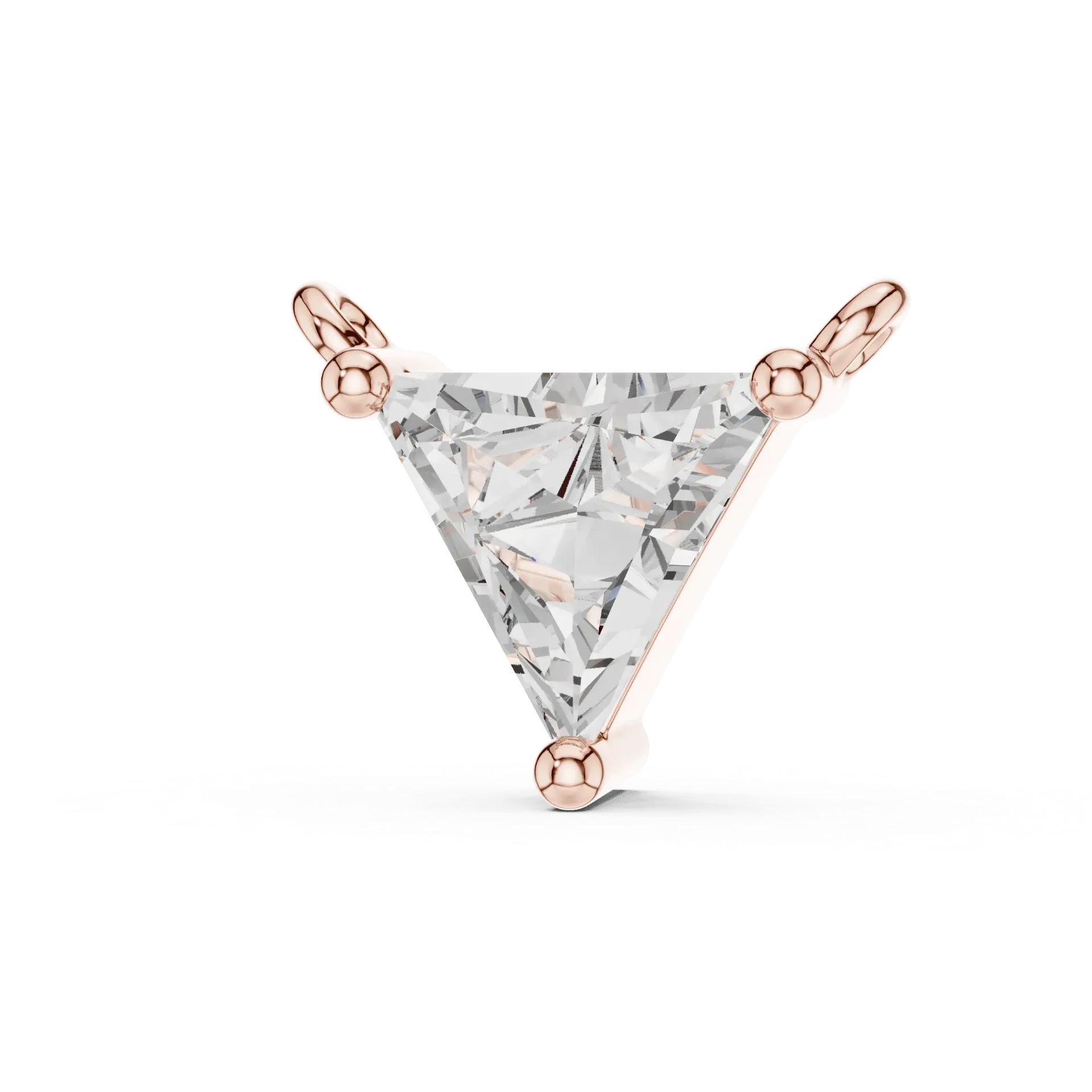 Trillion-Cut Solitaire Slider Pendant Chain