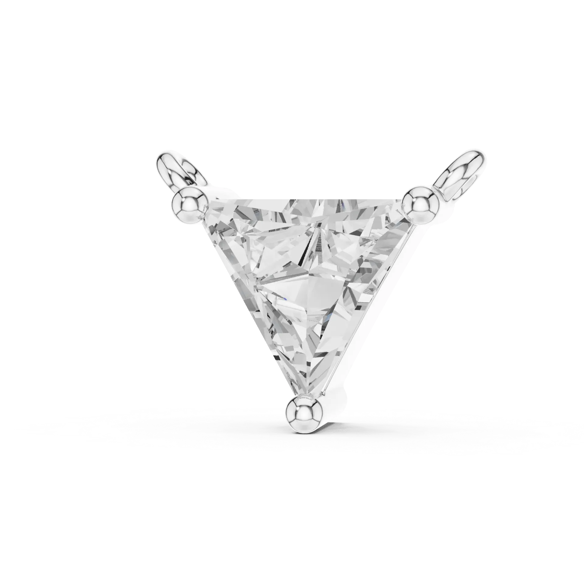 Trillion-Cut Solitaire Slider Pendant Chain