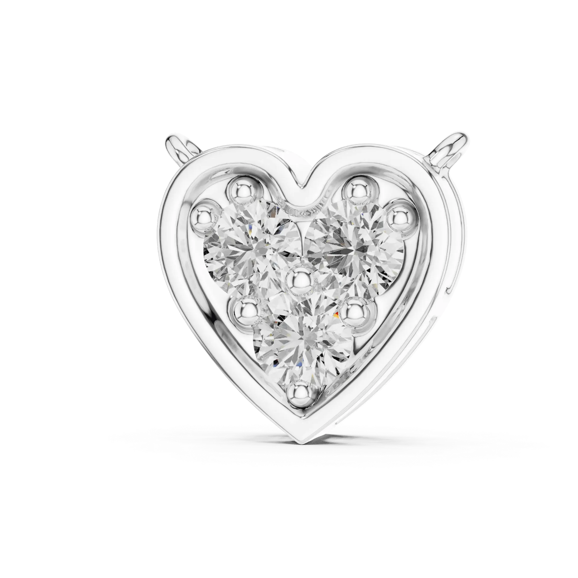 Triple-Diamond Heart Slider Pendant Chain