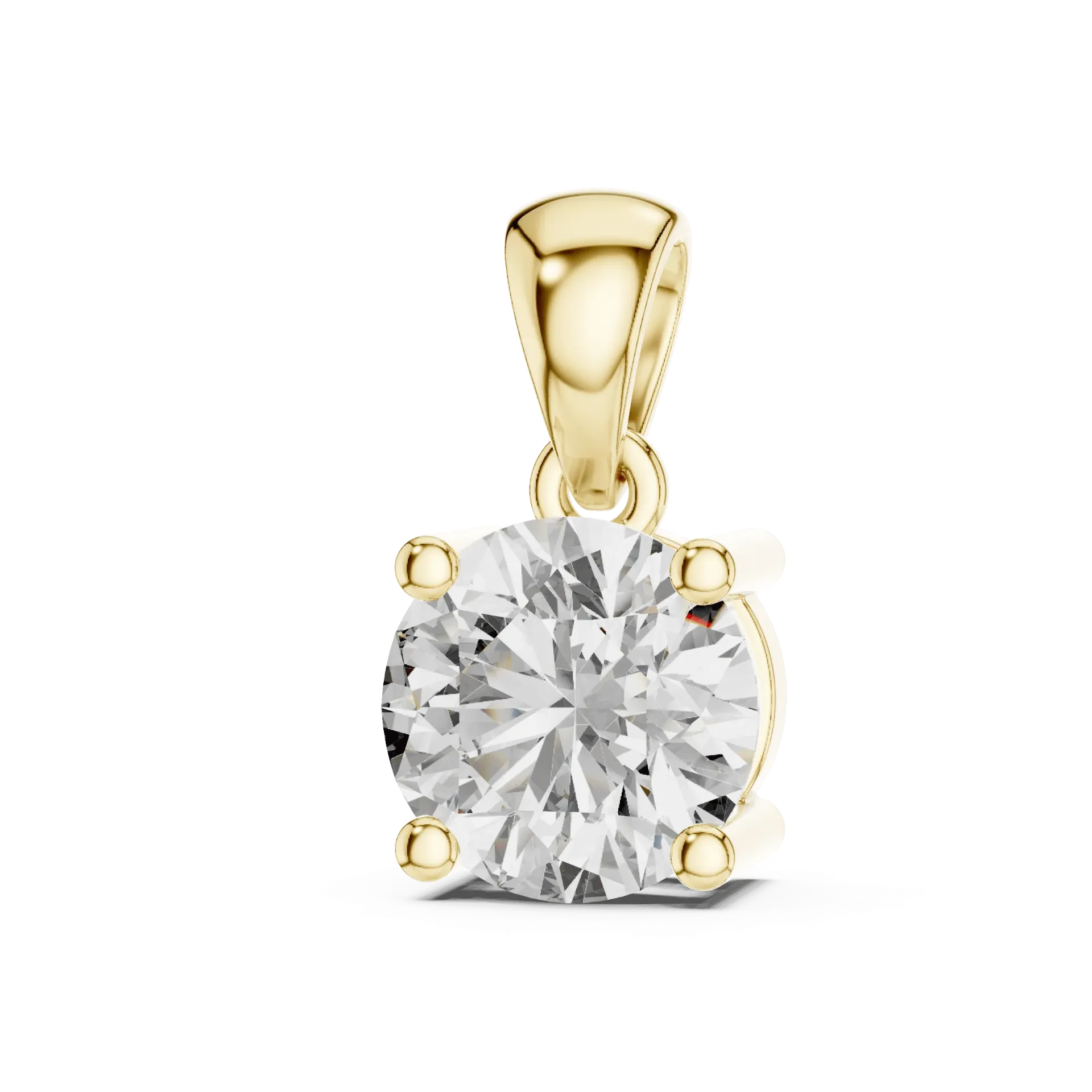 Bar-Prong Solitaire Pendant Chain (Yellow)