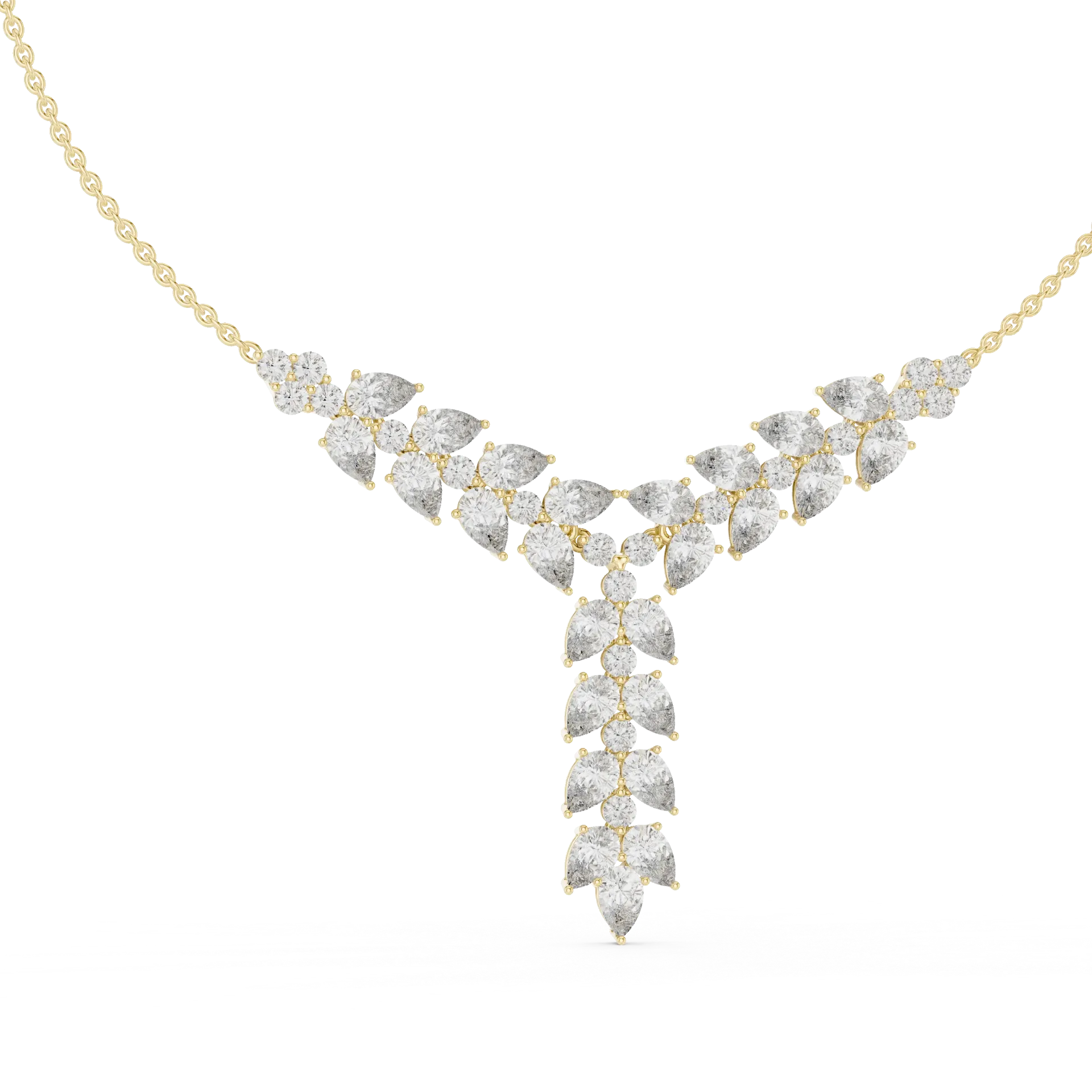 Marquise Laurel Y-Necklace (Yellow)